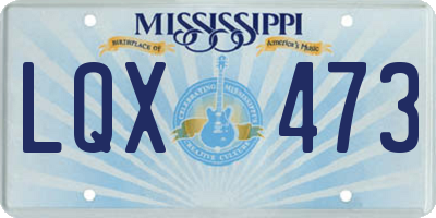 MS license plate LQX473