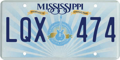 MS license plate LQX474