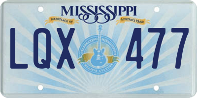 MS license plate LQX477