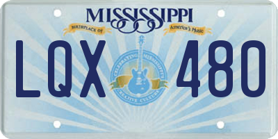 MS license plate LQX480