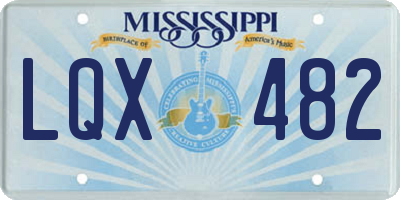 MS license plate LQX482