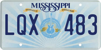 MS license plate LQX483