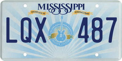 MS license plate LQX487