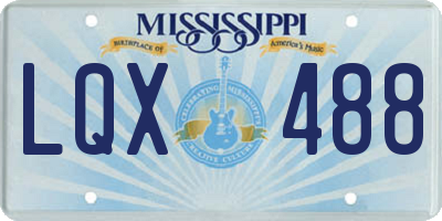 MS license plate LQX488