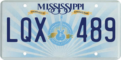 MS license plate LQX489