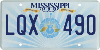MS license plate LQX490