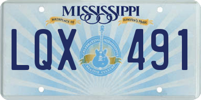 MS license plate LQX491