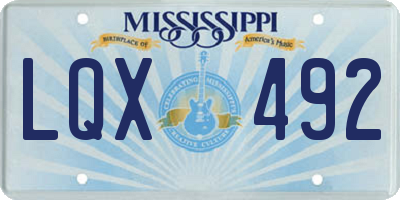 MS license plate LQX492