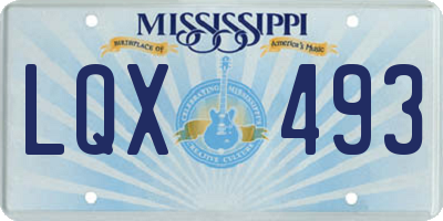 MS license plate LQX493