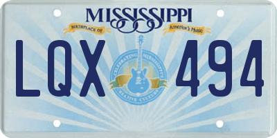 MS license plate LQX494