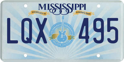 MS license plate LQX495