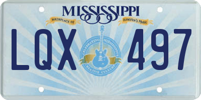 MS license plate LQX497