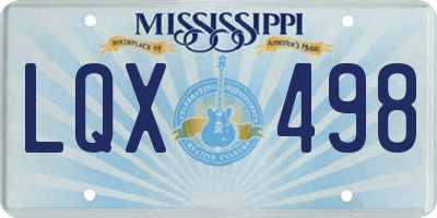 MS license plate LQX498