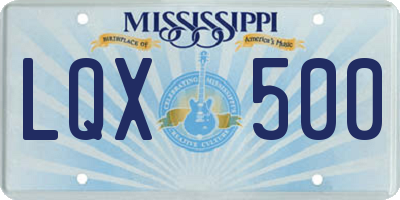 MS license plate LQX500