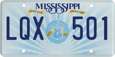 MS license plate LQX501