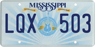 MS license plate LQX503