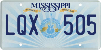 MS license plate LQX505
