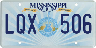MS license plate LQX506