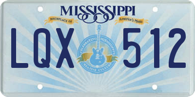 MS license plate LQX512