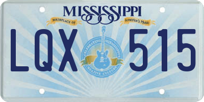 MS license plate LQX515