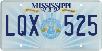 MS license plate LQX525