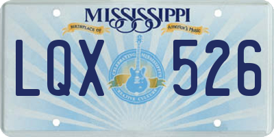 MS license plate LQX526