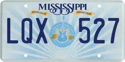 MS license plate LQX527