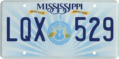 MS license plate LQX529