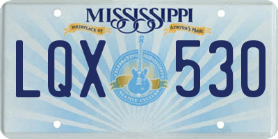 MS license plate LQX530