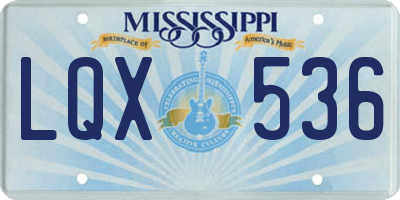 MS license plate LQX536