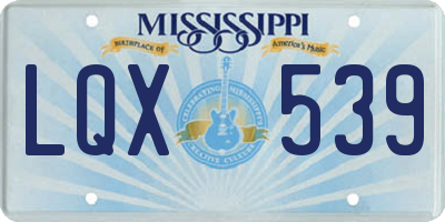MS license plate LQX539