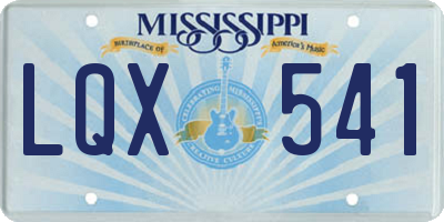 MS license plate LQX541