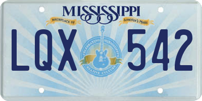 MS license plate LQX542