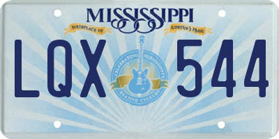 MS license plate LQX544