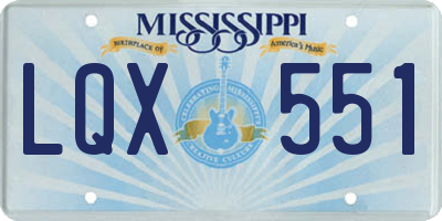 MS license plate LQX551