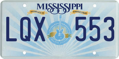 MS license plate LQX553