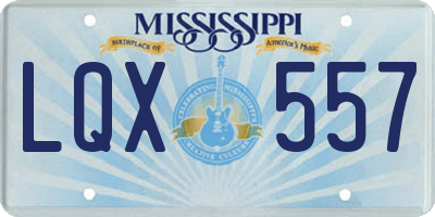 MS license plate LQX557