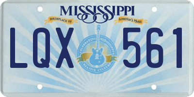 MS license plate LQX561