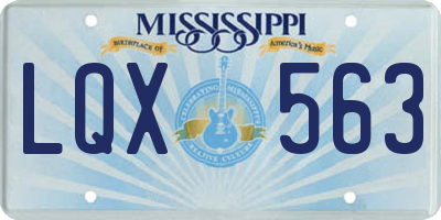 MS license plate LQX563