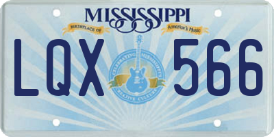 MS license plate LQX566