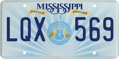 MS license plate LQX569