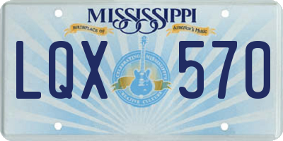 MS license plate LQX570