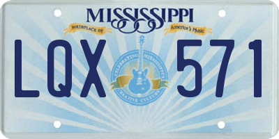 MS license plate LQX571
