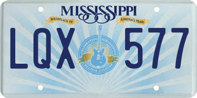 MS license plate LQX577