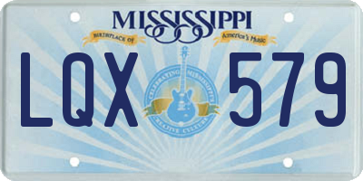 MS license plate LQX579