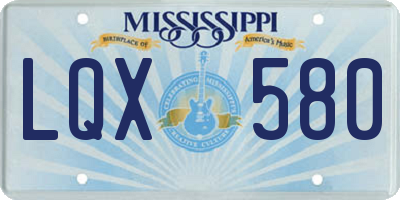 MS license plate LQX580