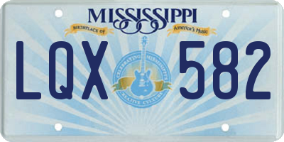 MS license plate LQX582