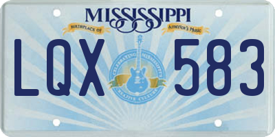 MS license plate LQX583