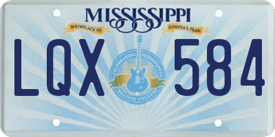 MS license plate LQX584