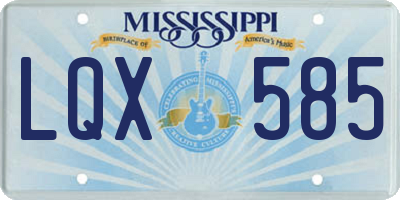 MS license plate LQX585